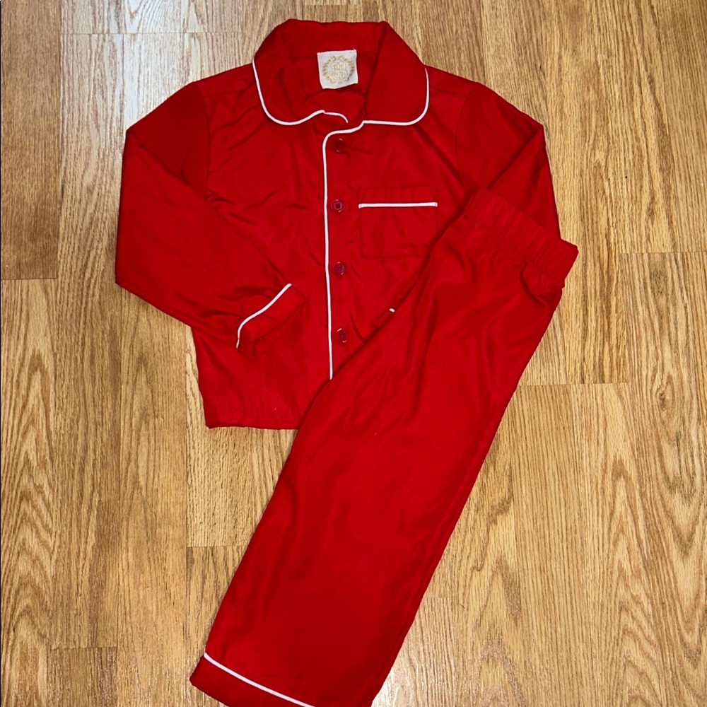 The Beaufort Bonnet Company Red Pajama Set with White Trim